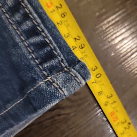 Miss Me Blue Wing Flap Embellished Flare Boot Women's Jeans Size 28 Western Y2K - Picture 7 of 9